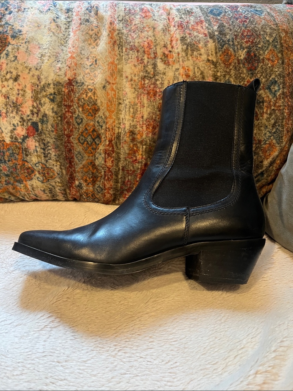 Nordstrom Black Leather Chelsea Boots Sz 10
